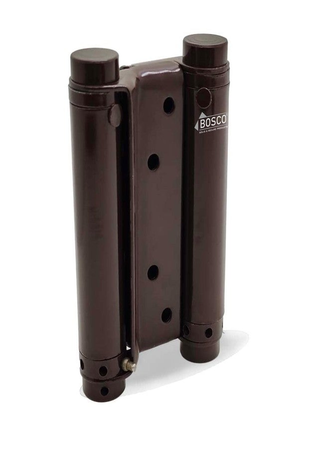 BOSCO® 4-Inch Double Action Swinging Door Hinges | Self-Closing Heavy-Duty Mild Steel Saloon Door Hinges with Screws | Adjustable Tension | Brown Finish | Pack of 2 for Home & Commercial Use - Image 3
